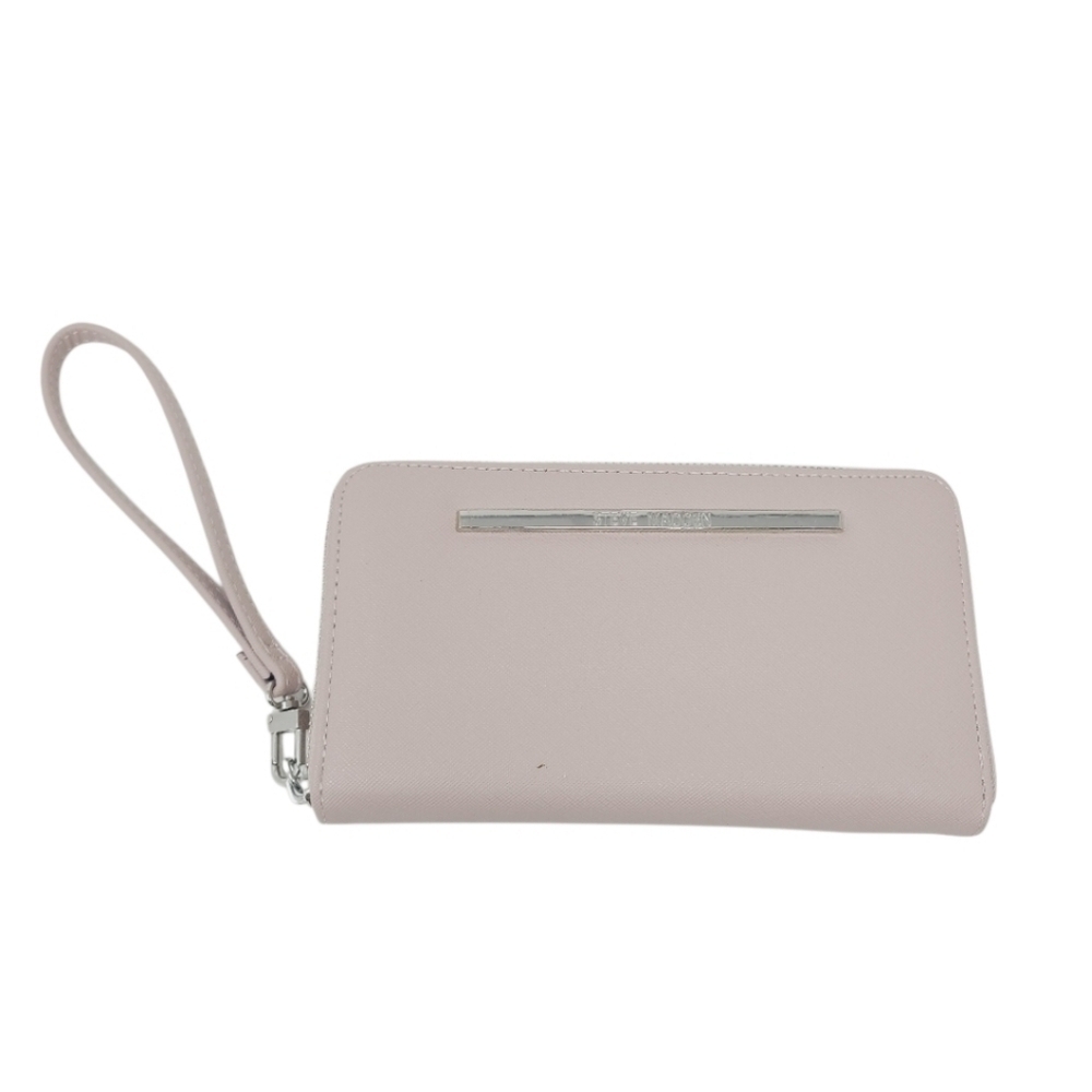 Steve Madden | Women's Pale Pink Leather Bi-fold Full Zipper Wallet (One Size)